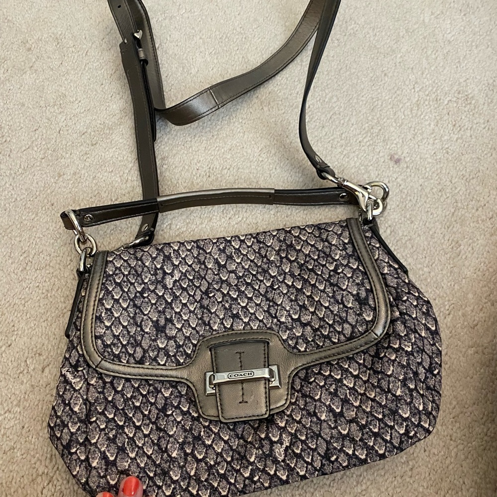 Authentic Coach Snakeskin Print crossbody